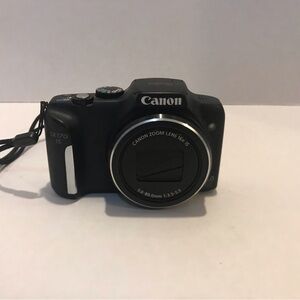 Canon PowerShot SX170 IS 16.0MP Digital Camera Black W Charger & Battery *MINT*